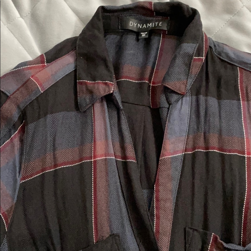 Dynamite flannel belted dress